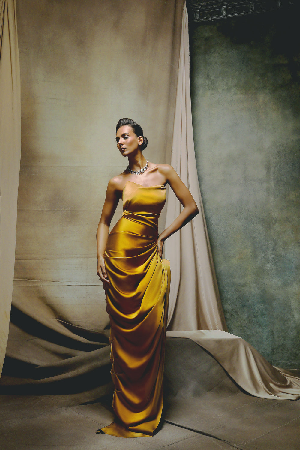 Mustard Yellow Marigold Gown - Ball Gown Silhouette