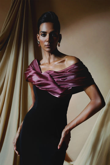 Mauve Raven Gown - High-Slit Formal Evening Wear