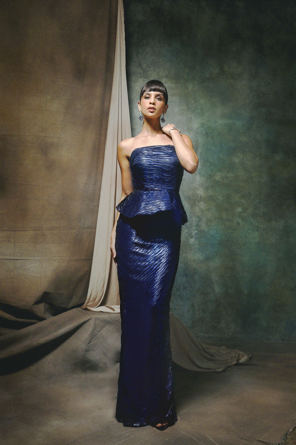 Azure Blue Corset Set - Ruffled Skirt & Top
