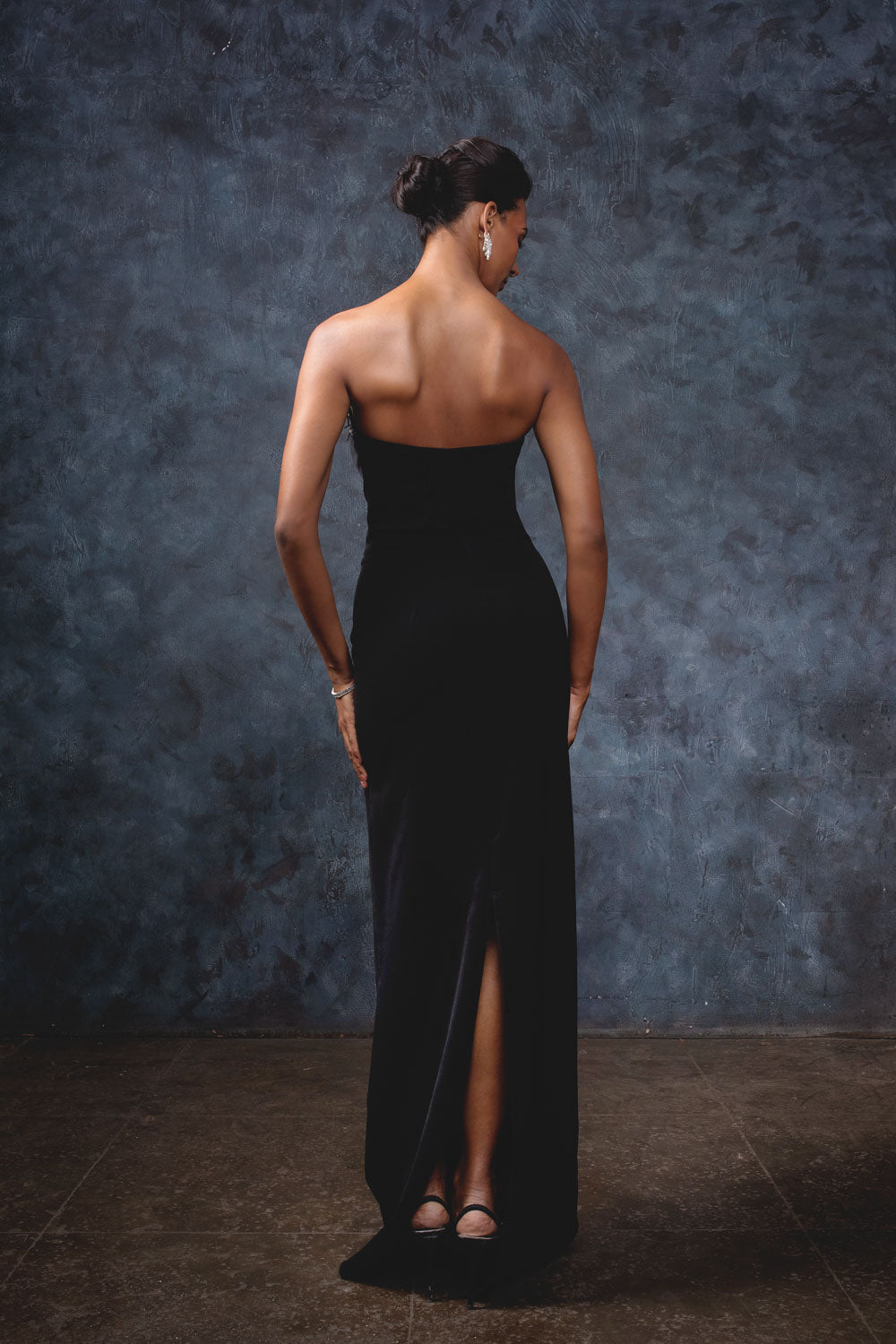 Raven Black Sinner Gown - High-Neck Evening Dress