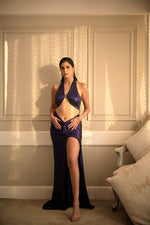 Load image into Gallery viewer, Electric Blue Halter Co-Ord Set
