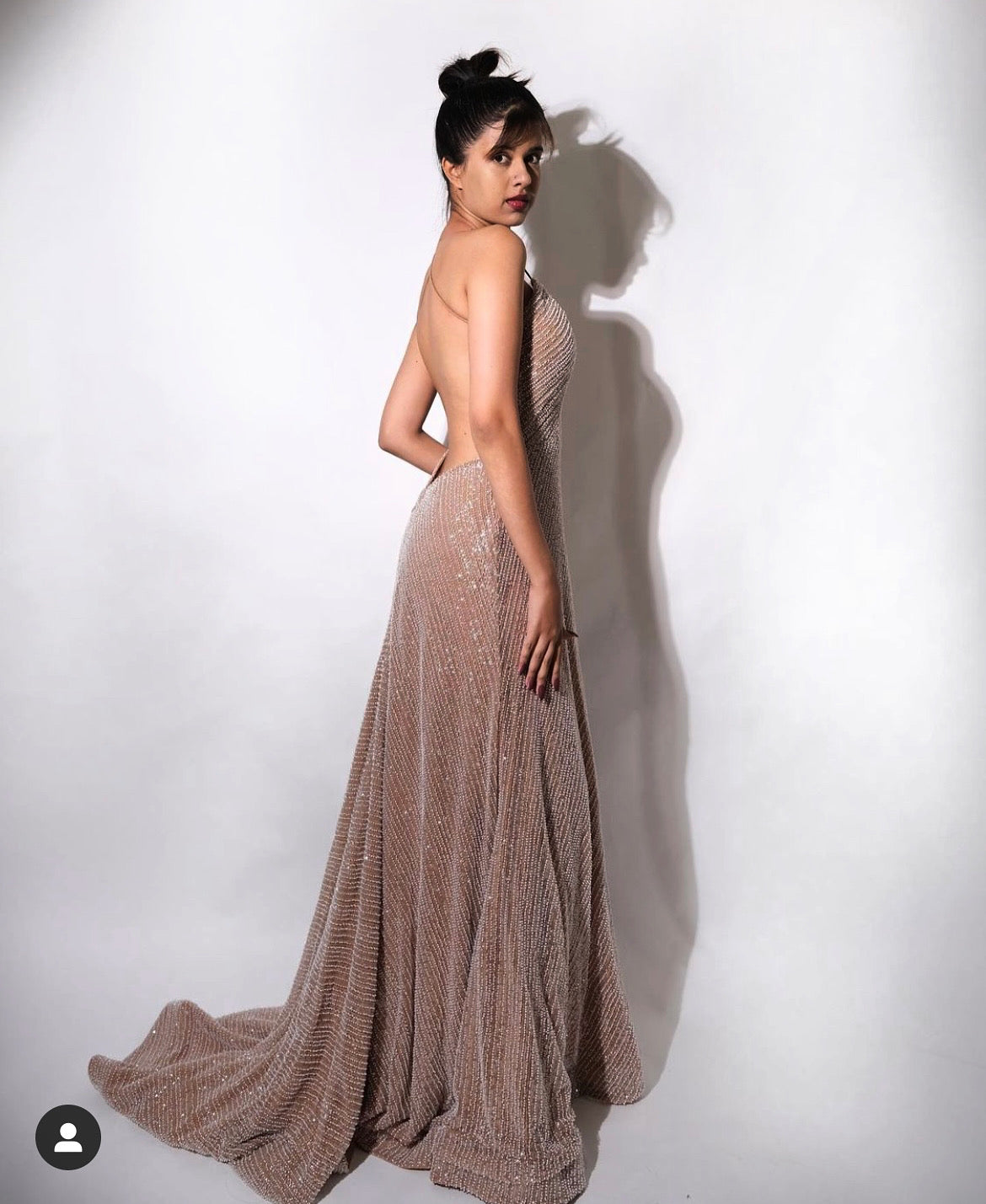 Embellished Backless Gown