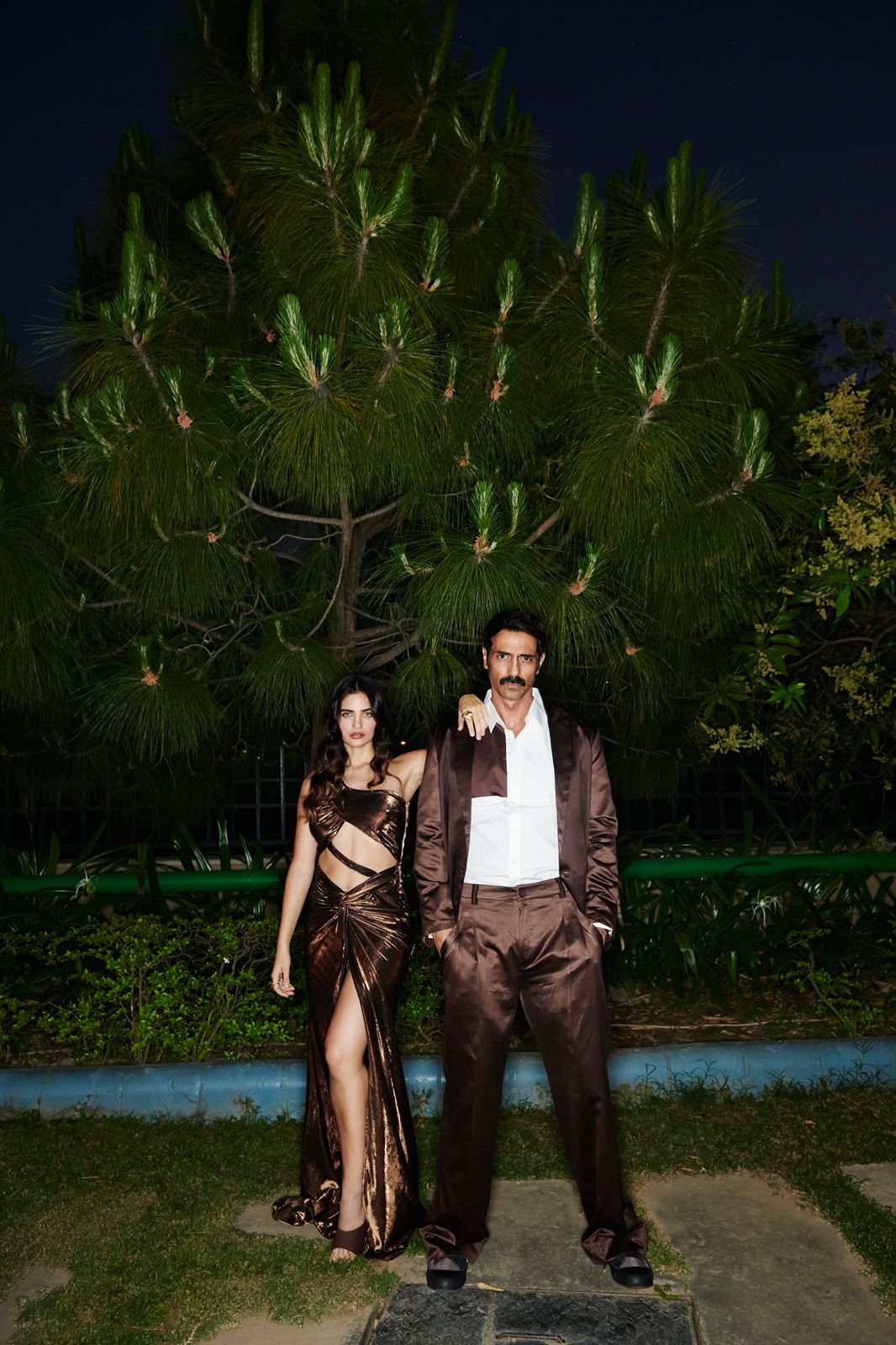 Copper Metallic Gown - Cut-Out Evening Dress
