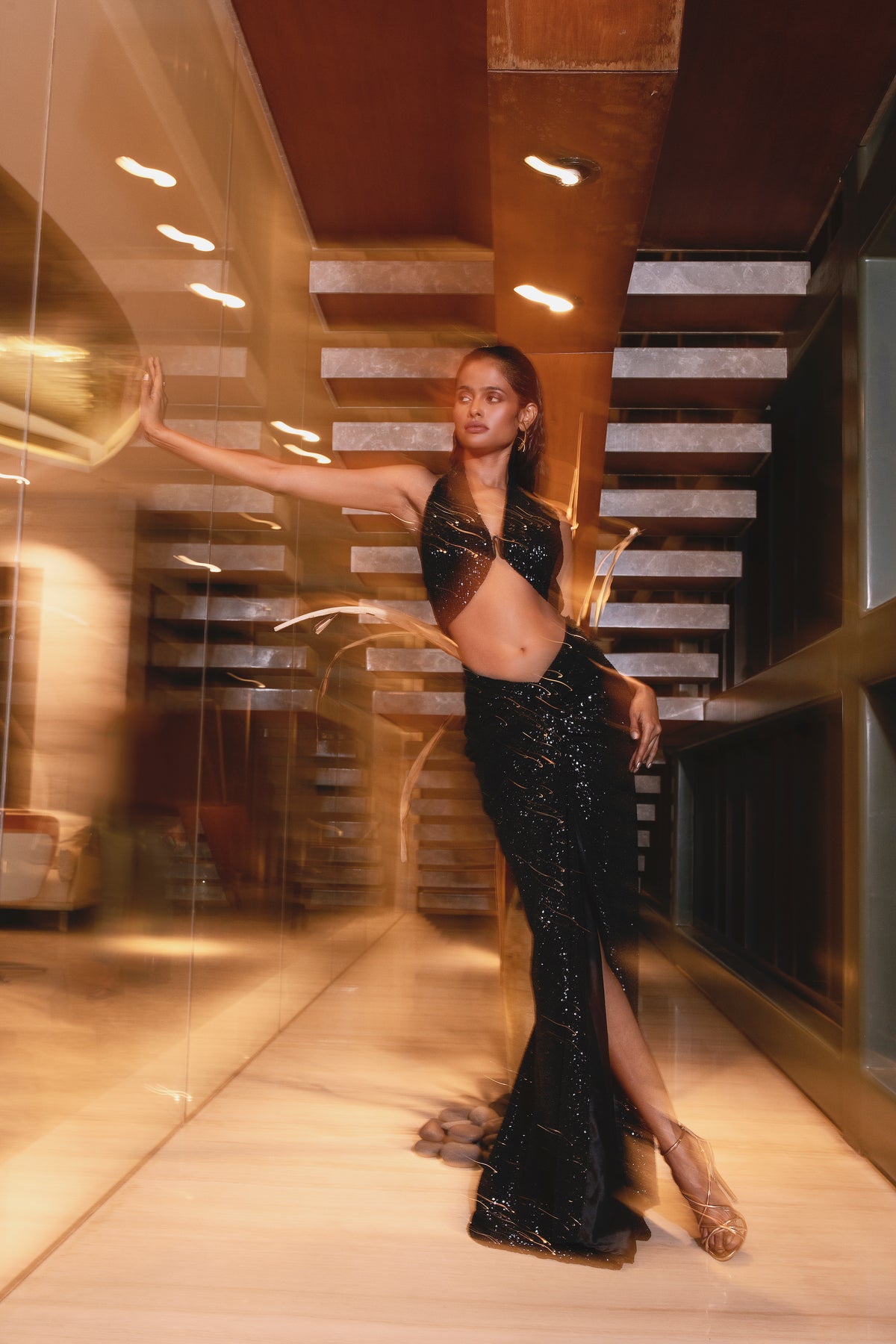 Black Sequin Co-Ord Set - Evening Wear Ensemble