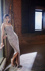 Load image into Gallery viewer, Off Shoulder Beaded Work Gown
