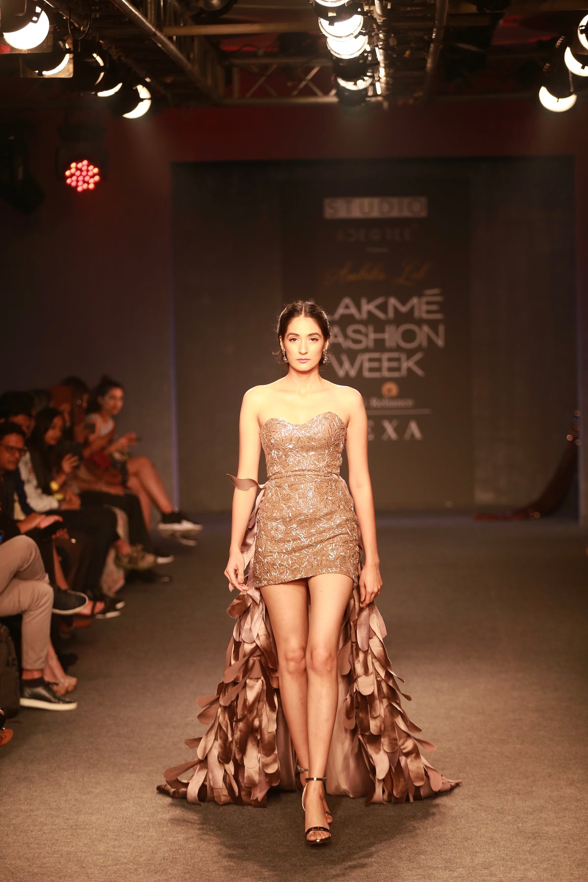Gold Silver Dress - Embroidered Short Party Wear