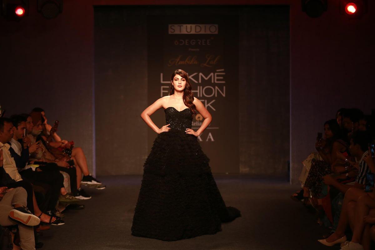 Black Tube Gown - Ruffled Evening Wear