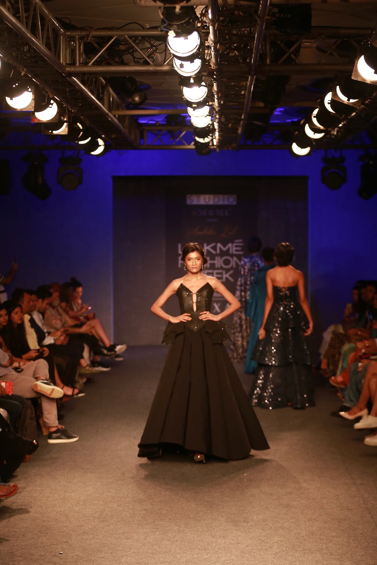 Black Angel Gown - Structured Winged Dress