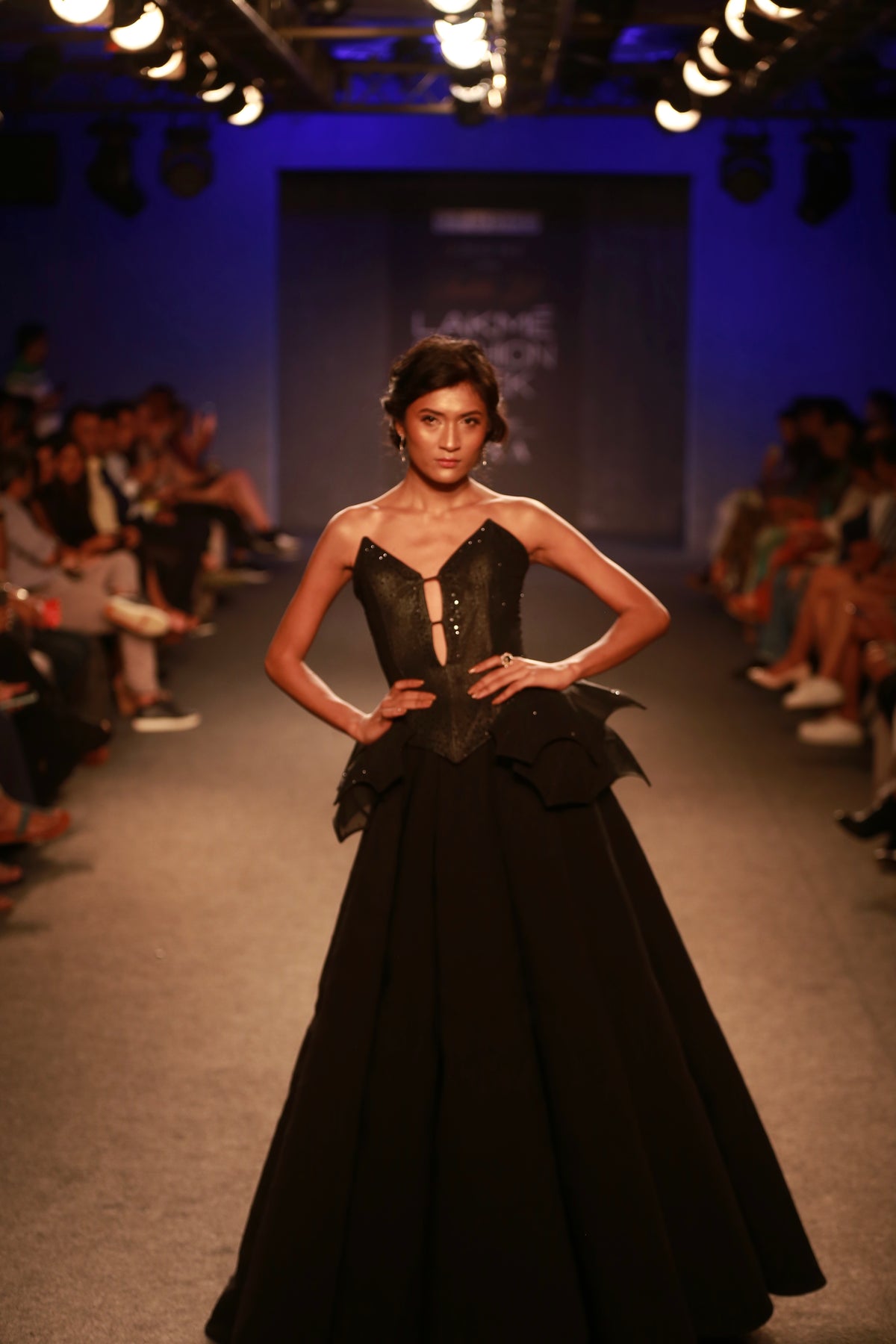 Black Angel Gown - Structured Winged Dress