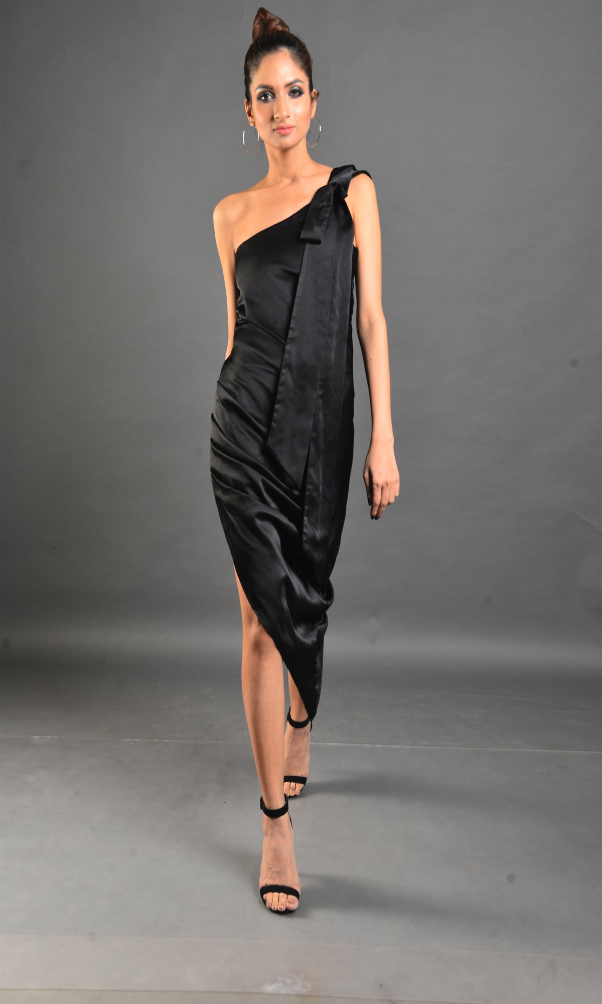 Black Asymmetrical Unique Cut Dress