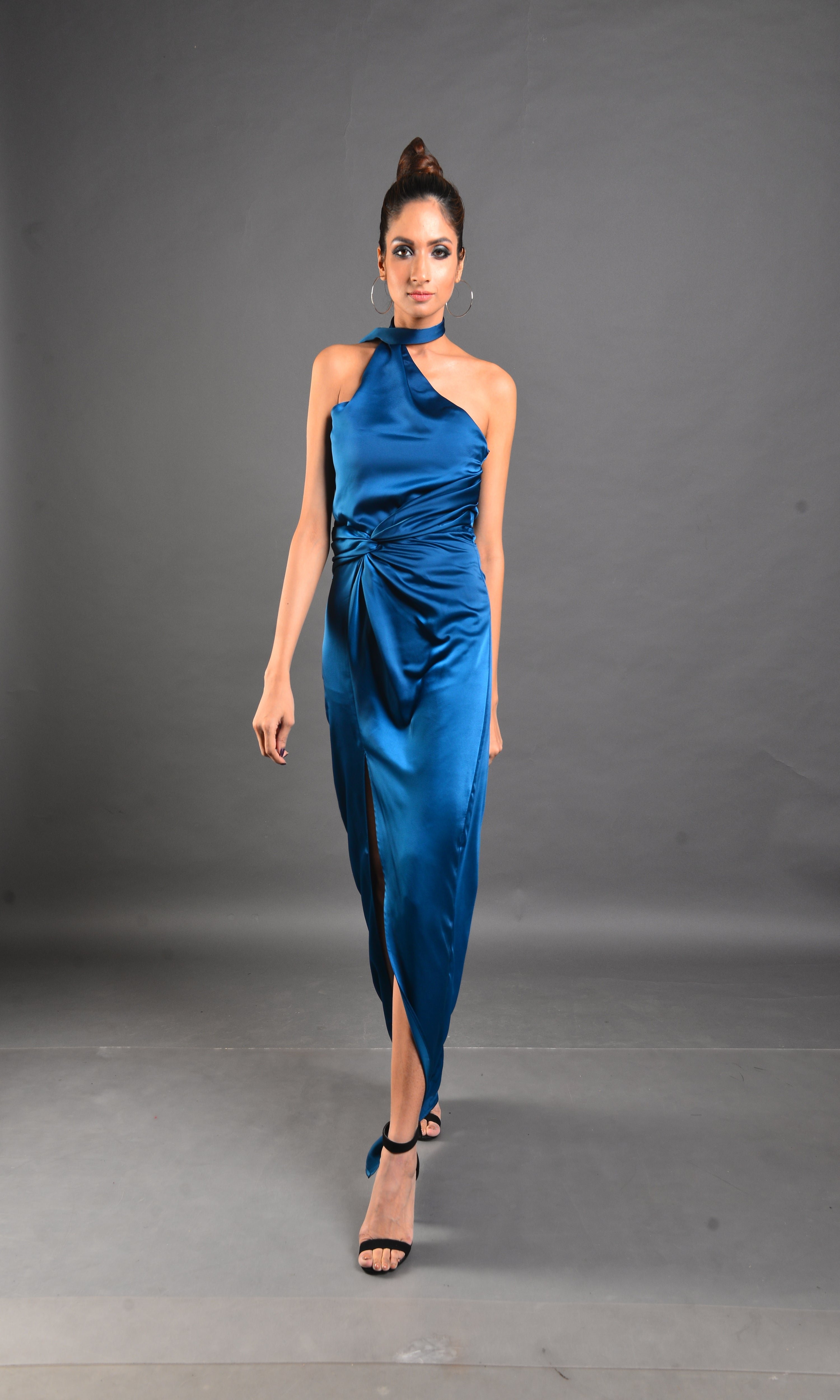 Electric Blue Dress - Asymmetrical Party Outfit Ambika Lal Electric Blue Dress - Asymmetrical Party Outfit Ambika Lal