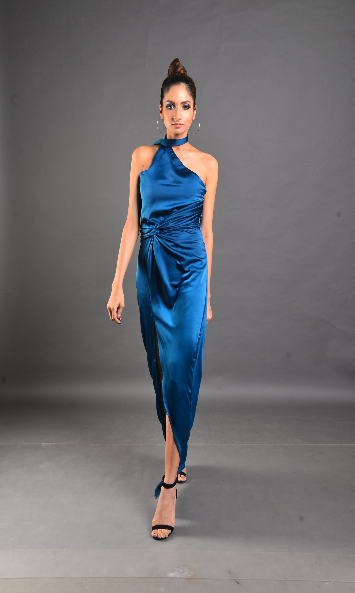 Electric Blue Dress - Asymmetrical Party Outfit