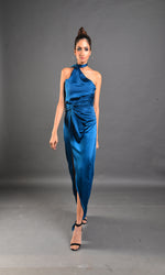 Load image into Gallery viewer, Electric blue Asymmetrical dress

