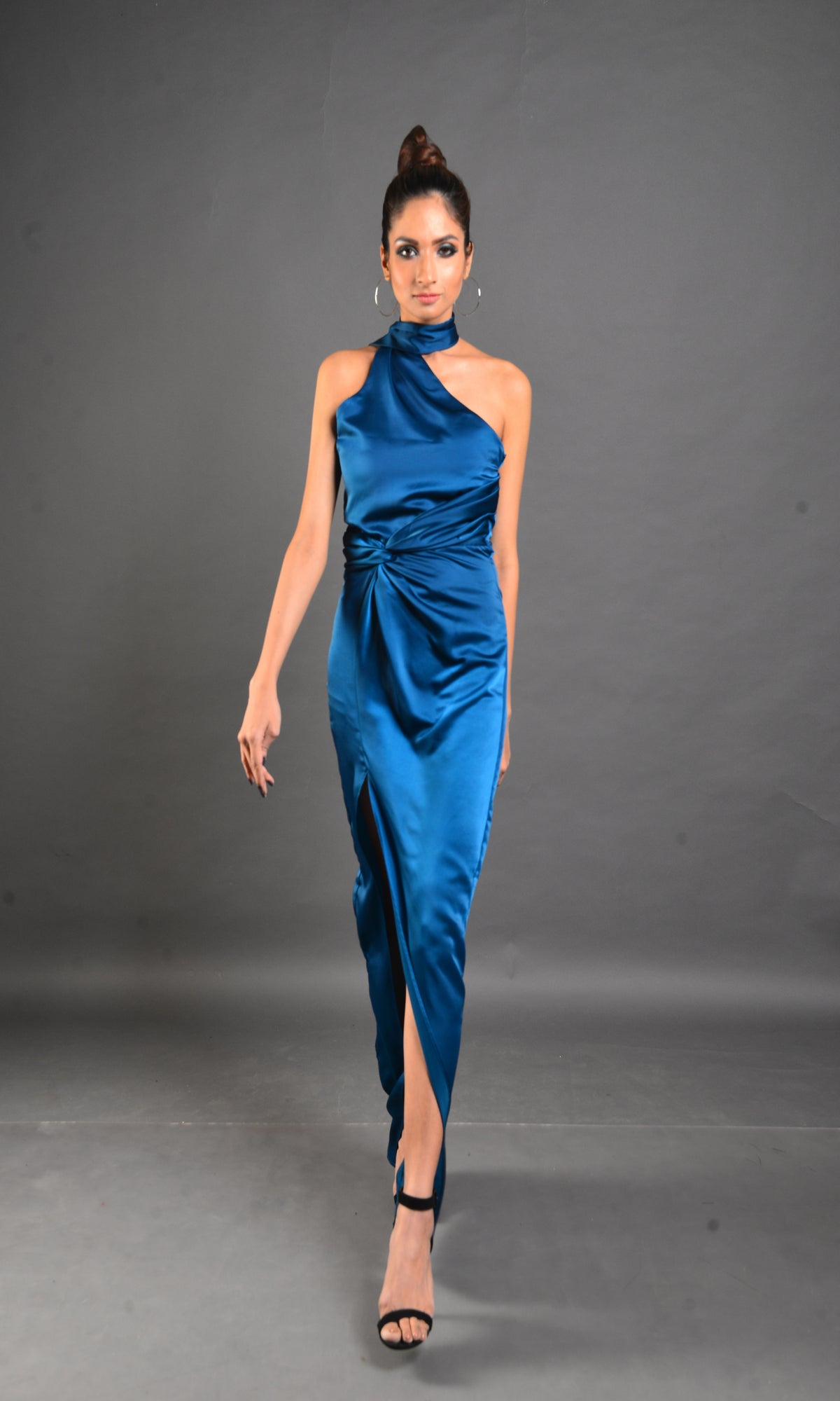 Electric Blue Dress - Asymmetrical Party Outfit