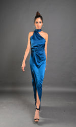 Load image into Gallery viewer, Electric blue Asymmetrical dress
