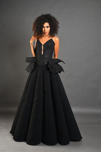 Structured gown with Angel Wings